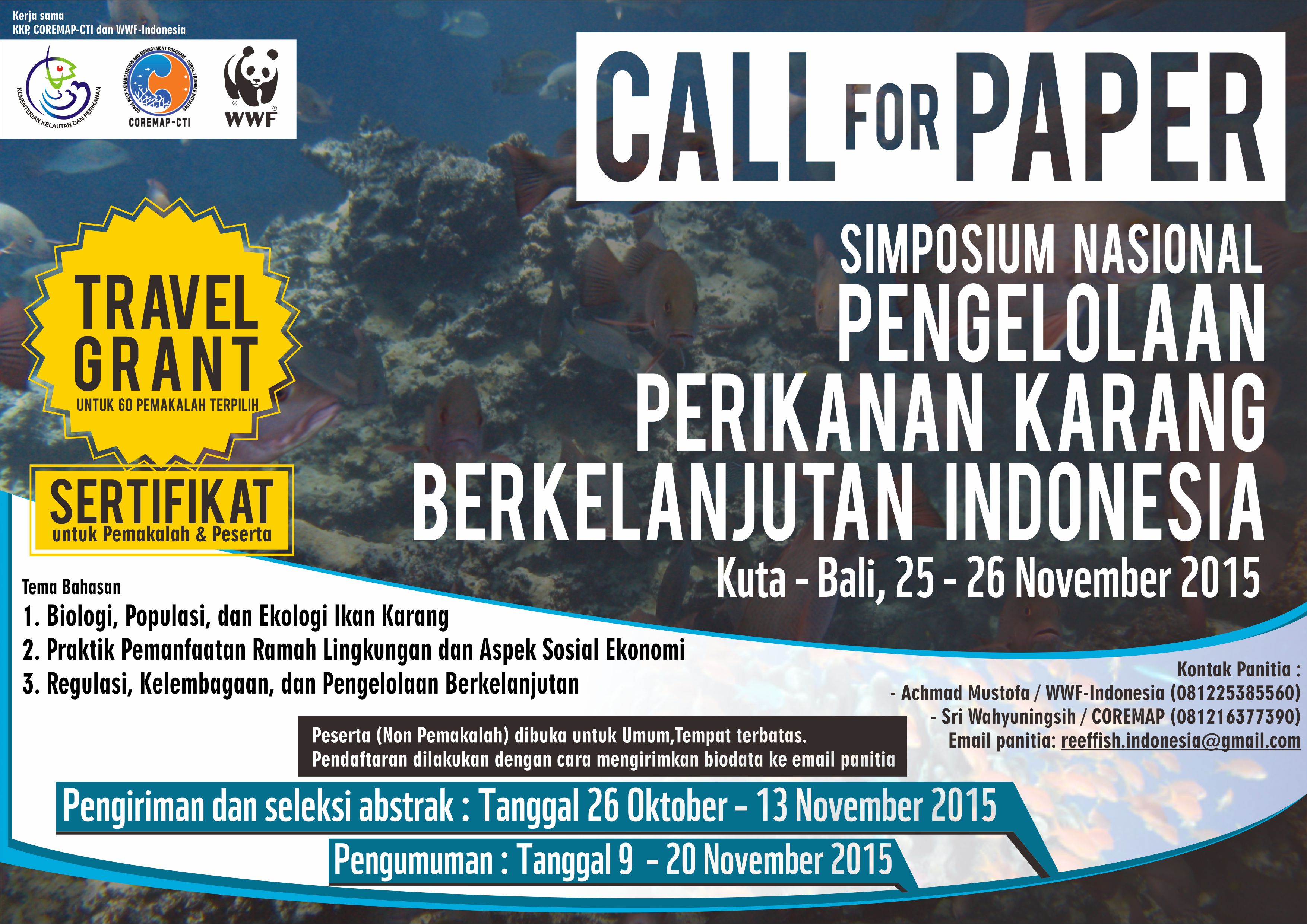 Simposium Nasional Akan Kaji Pengelolaan Perikanan Karang Berkelanjutan di Indonesia